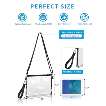 Bagenius Stadium Approved Clear Purse for Women