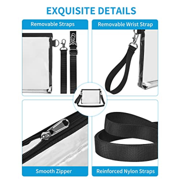 Bagenius Stadium Approved Clear Purse for Women