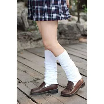 Stageya Loose Socks Japanese Student Girl's Socks White Leg Warmer Bubble Slouch Socks 23.6 Inches