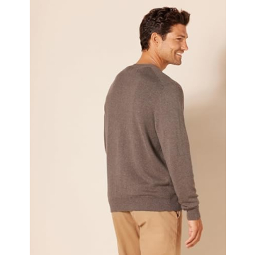 Amazon Essentials Men's Cotton Cardigan - Brown Heather