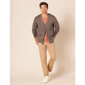 Amazon Essentials Men's Cotton Cardigan - Brown Heather