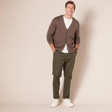 Amazon Essentials Men's Cotton Cardigan - Brown Heather