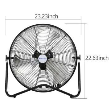 BILT HARD 20" High Velocity Floor Fan, 4600 CFM 3-Speed Industrial Shop Fan with Wall-Mounting System, Heavy Duty Metal Fan for Garage Workshop and Warehouse, 2 Pack