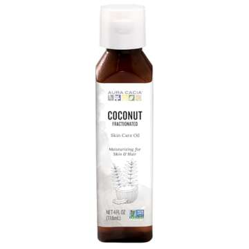 Aura Cacia Fractionated Coconut Oil Skincare Oil - 4 Fl Oz for Ultimate Skin Hydration