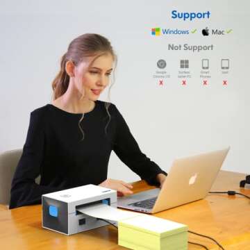 AOBIO Shipping Label Printer - 4x6 Direct 152mm/s Thermal Label Printer for Shipping Packages - Compatible with Etsy/Shopify/Ebay/Amazon/FedEx/UPS