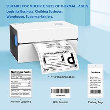 AOBIO Shipping Label Printer - 4x6 Direct 152mm/s Thermal Label Printer for Shipping Packages - Compatible with Etsy/Shopify/Ebay/Amazon/FedEx/UPS