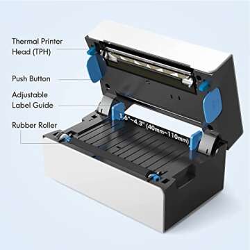 AOBIO Shipping Label Printer - 4x6 Direct 152mm/s Thermal Label Printer for Shipping Packages - Compatible with Etsy/Shopify/Ebay/Amazon/FedEx/UPS