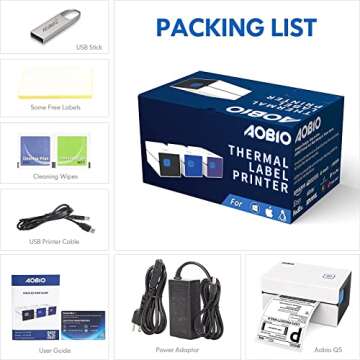 AOBIO Shipping Label Printer - 4x6 Direct 152mm/s Thermal Label Printer for Shipping Packages - Compatible with Etsy/Shopify/Ebay/Amazon/FedEx/UPS