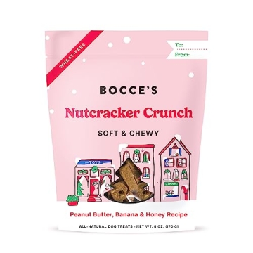 Bocce's Bakery Nutcracker Crunch Soft & Chewy Dog Treats – All-Natural, Wheat-Free Christmas Dog T...