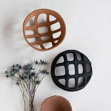 Buy Creative Co-Op Handmade Paper Mache Basket, Black