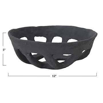 Buy Creative Co-Op Handmade Paper Mache Basket, Black