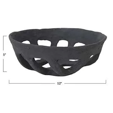 Buy Creative Co-Op Handmade Paper Mache Basket, Black