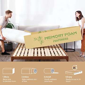 wOod-it Queen Mattresses, Memory Foam Mattress Bed in a Box Cooling Gel Medium Firm CertiPUR-US
