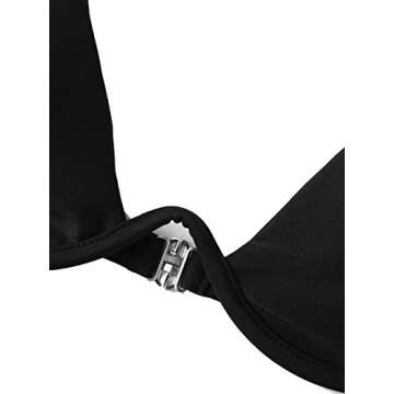 Verdusa Women's Sexy Triangle Bathing Two Pieces Swimsuit Bikini Set Black L