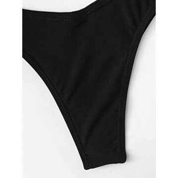 Verdusa Women's Sexy Triangle Bathing Two Pieces Swimsuit Bikini Set Black L