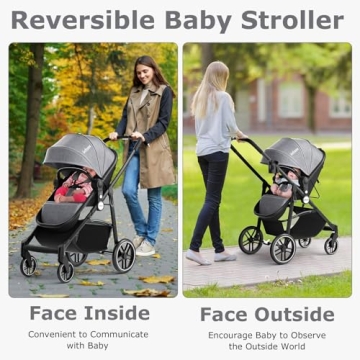 INFANS 2 in 1 Baby Stroller for Infants with Canopy
