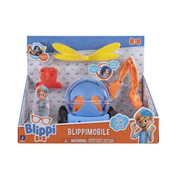 Blippi BlippiMobile Wonders - Explore Includes 1 Mobile, 1 Figure, 3 Vehicle Accessories - Perfect for Every Fan,Unisex Children