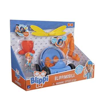 Blippi BlippiMobile Wonders - Explore Includes 1 Mobile, 1 Figure, 3 Vehicle Accessories - Perfect for Every Fan,Unisex Children