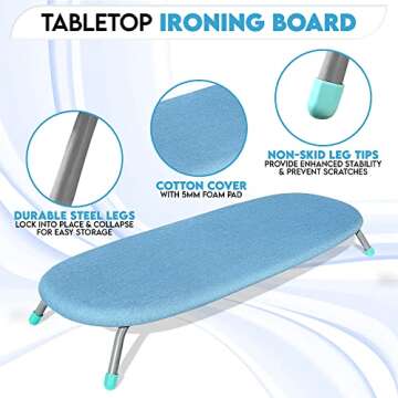 Ululah Mini Ironing Board for Compact Spaces