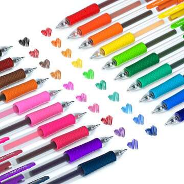 20 Colors Medium Point Colored Pens Retractable Gel Ink Pens with Comfort Grip,Smooth Writing for Jo...