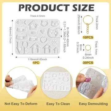 Beadthoven DIY Keychain Silicone Molds Kit for Crafting