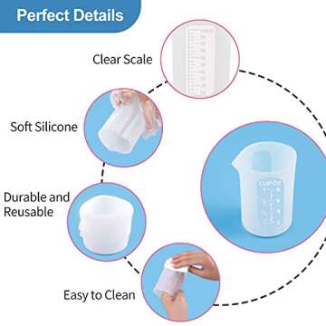 Silicone Measuring Cups for Resin Kit – Precise Mixing Tools