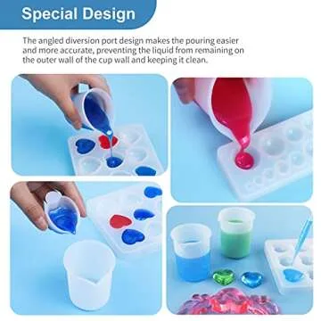 Silicone Measuring Cups for Resin Kit – Precise Mixing Tools