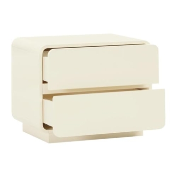 Handmade Sagura Cream Nightstand Soft Close Drawers