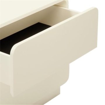 Handmade Sagura Cream Nightstand Soft Close Drawers