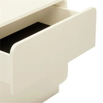 Handmade Sagura Cream Nightstand Soft Close Drawers