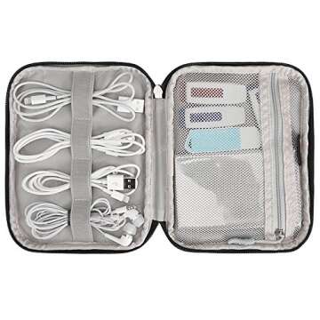 BUBM Travel Cable Organizer for Cords and Accessories Black