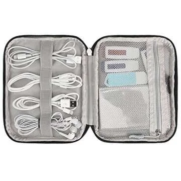 BUBM Travel Cable Organizer for Cords and Accessories Black