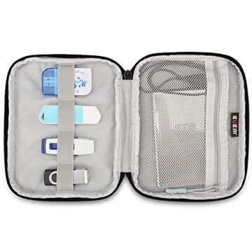 BUBM Travel Cable Organizer for Cords and Accessories Black