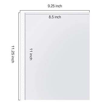 Sheet Protectors, PANDRI 500 Pack Clear Heavy Duty Plastic Page Protectors Sheet Reinforced 11-Hole ...