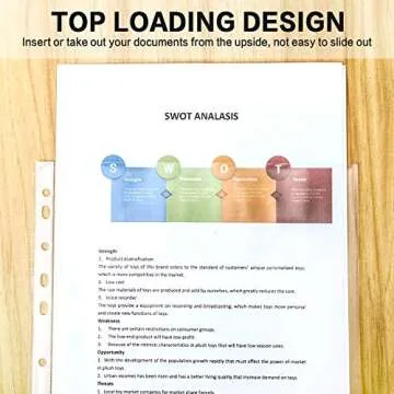 Sheet Protectors, PANDRI 500 Pack Clear Heavy Duty Plastic Page Protectors Sheet Reinforced 11-Hole Fit for 3 Ring Binder Fits Standard 8.5 x 11 Paper, 9.25 x 11.25 Top Loaded, Excluding Acid
