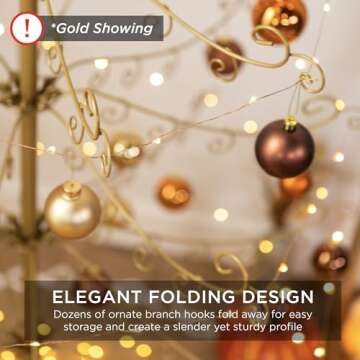 Best Choice Products 6ft Wrought Iron Ornament Display Christmas Tree w/Easy Assembly and Stand - Black