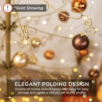 Best Choice Products 6ft Wrought Iron Ornament Display Christmas Tree w/Easy Assembly and Stand - Black