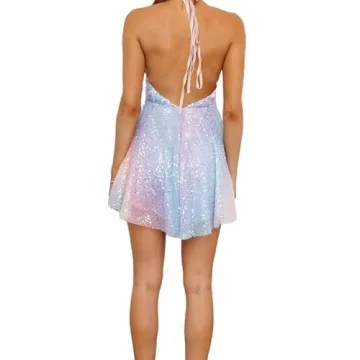 Chic Women Y2K Sparkly Sequin Mini Dress for Parties