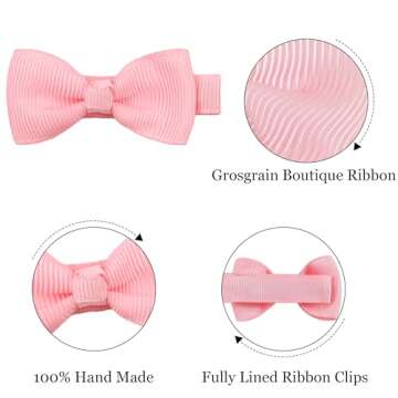 CÉLLOT Baby Girls Hair Clips 25PCS Fully Lined Tiny 2" Hair Bows Alligator Clips for Infants Toddlers