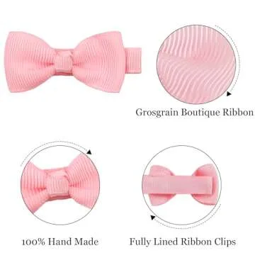 CÉLLOT Baby Girls Hair Clips 25PCS Fully Lined Tiny 2" Hair Bows Alligator Clips for Infants Toddlers
