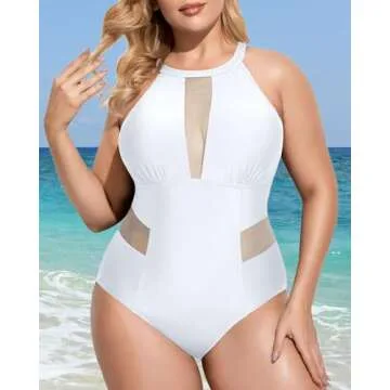 Daci Plus Size High Neck One Piece Swimsuit - Fashionable & Comfortable