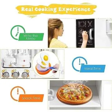 Fireflowery Kids Kitchen Playset - Modern Toddler Chef Toy