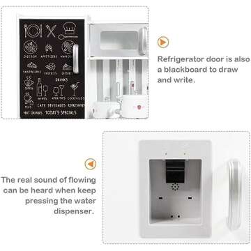 Fireflowery Kids Kitchen Playset, Toddler Kitchen w/Simulated Sound, Accessory Utensils, Blackboard, Sink, Stovetop, Cabinets, Pretend Play Kitchen, Gift for Ages 3+ (Modern)