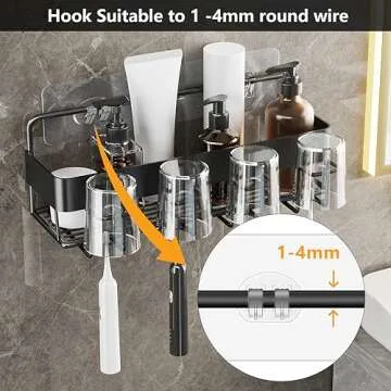 Spiglamm 12 Pack Shower Caddy Adhesive Hooks Replacement, Shower Shelf Adhesive Replacement, Strong Adhesive Shower Hooks for Shower Caddy Shelves Rack Basket Holder, No Drilling