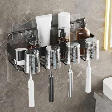 Spiglamm 12 Pack Shower Caddy Adhesive Hooks Replacement, Shower Shelf Adhesive Replacement, Strong Adhesive Shower Hooks for Shower Caddy Shelves Rack Basket Holder, No Drilling