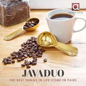 Apace Living Coffee Scoop (Set of 2) - 2 Tablespoon (2 Tbsp / 1/8 Cup / 1 oz) - The Best Stainless S...