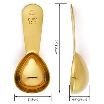 Apace Living Coffee Scoop (Set of 2) - 2 Tablespoon (2 Tbsp / 1/8 Cup / 1 oz) - The Best Stainless Steel Measuring Spoons for Coffee, Tea, and More