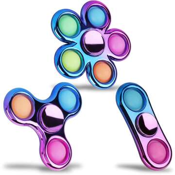 FIGROL Fidget Spinner 3 Pack for Kids - Stress Relief Toys