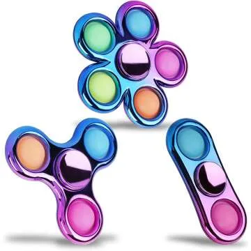 FIGROL Fidget Spinner 3 Pack for Kids - Stress Relief Toys