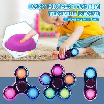 FIGROL Fidget Spinner 3 Pack for Kids - Stress Relief Toys